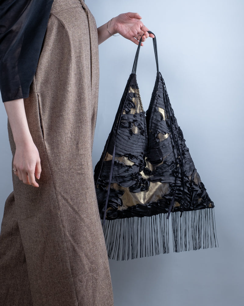 Big sized Triangle Tote　- ビッグサイズトライアングルトート -　Black×Gold