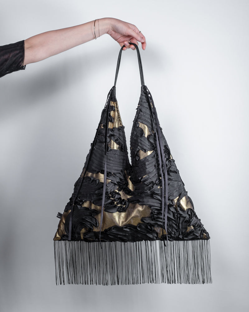 Big sized Triangle Tote　- ビッグサイズトライアングルトート -　Black×Gold